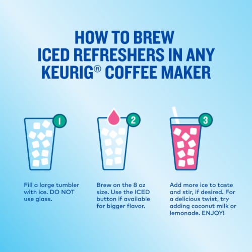 The Original Donut Shop Iced Refreshers Strawberry Açaí Flavor K-Cup Pods Perspective: right