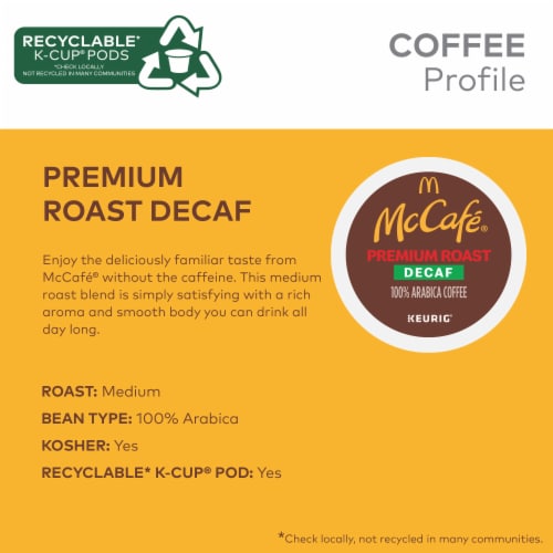 McCafe® Decaf Premium Roast Medium Roast K-Cup® Coffee Pods Perspective: right