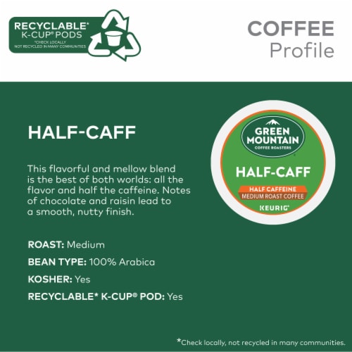 Green Mountain Coffee Roasters Half Caff Medium Roast K-Cup® Coffee Pods Perspective: right