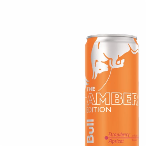 Red Bull Amber Edition Strawberry Apricot Energy Drink Perspective: right