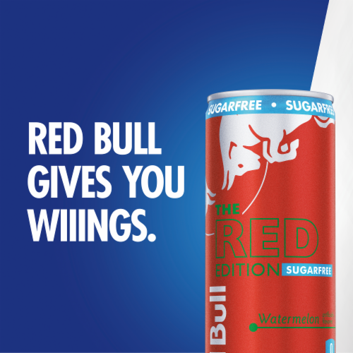 Red Bull Red Edition Sugar Free Watermelon Energy Drink Perspective: right