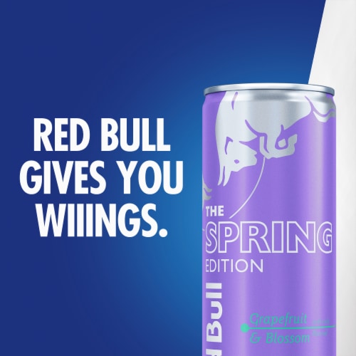 Red Bull Spring Edition Energy Drink Grapefruit Can Perspective: right