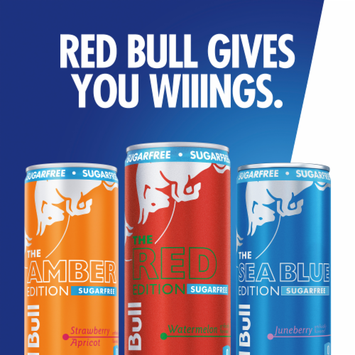 Red Bull Sugar Free Energy Drink Variety Pack Cans Perspective: right