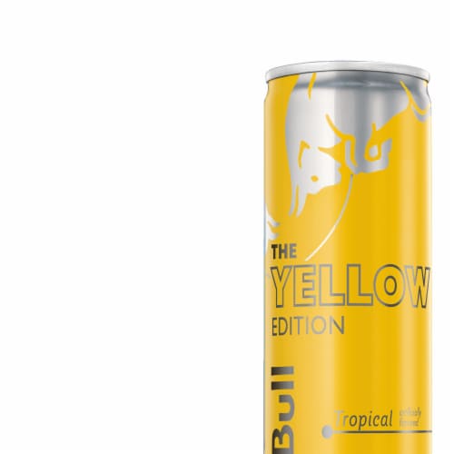 Red Bull® Yellow Edition Tropical Energy Drink Can Perspective: right