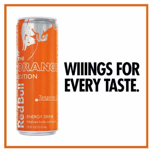 Red Bull® The Orange Edition Tangerine Energy Drink Can Perspective: right
