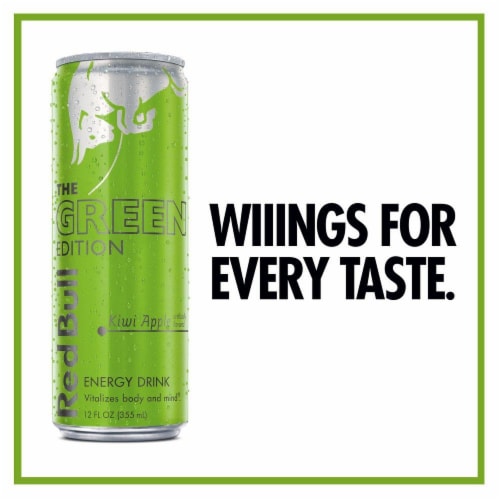 Red Bull The Green Edition Kiwi Apple Energy Drink Perspective: right