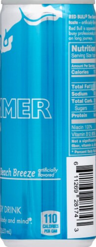 Red Bull® Summer Edition Beach Breeze Energy Drink Can Perspective: right