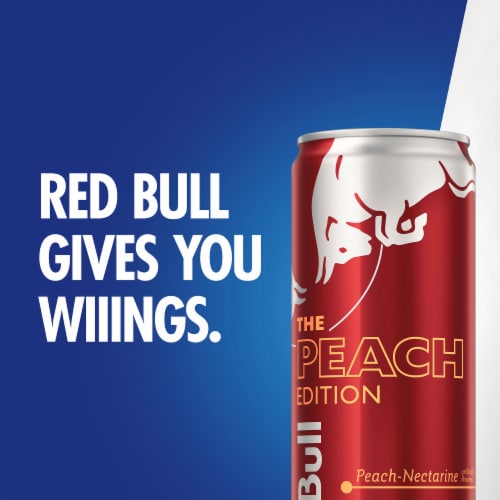 Red Bull® Peach Edition Energy Drink Multipack Cans Perspective: right