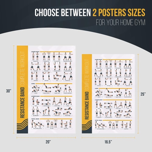 FitMate Resistance Bands Workout Exercise Poster - Workout Routine Perspective: right