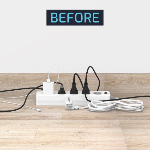 ZBRANDS White Large Cable Management Box with Cooling Window | Hide Cords, Power Strips Perspective: right