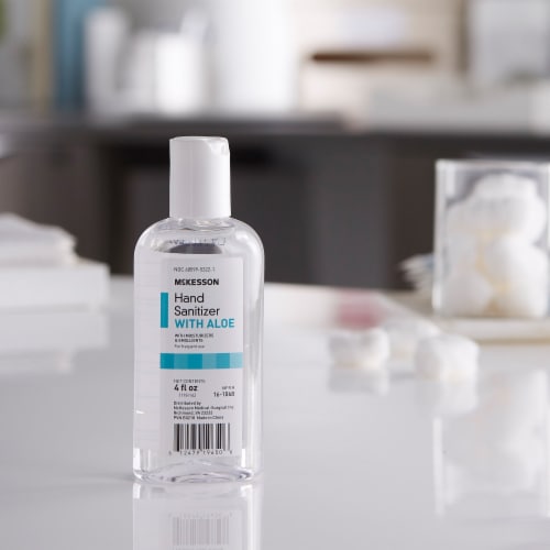 McKesson Ethyl Alcohol Fresh Scent Hand Sanitizer with Aloe 4 oz. Bottle 24 Ct Perspective: right