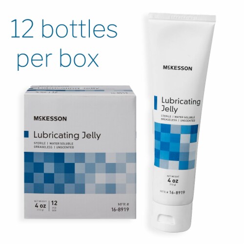 McKesson Lubricating Jelly Sterile 4 oz. Tube 72 per Case 16-8919 Perspective: right