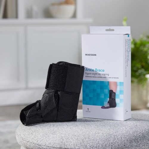 McKesson Black Ankle Brace Large 13-14 Ankle Circumf. Lace-Up for the Foot 155-81-97047 Perspective: right