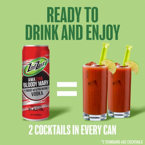 Zing Zang Bloody Mary with Vodka Canned Cocktails Perspective: right