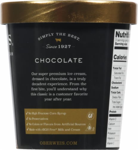 Oberweis® Chocolate Ice Cream Pint Perspective: right
