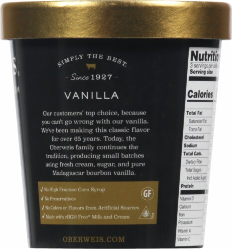 Oberweis® Vanilla Ice Cream Pint Perspective: right