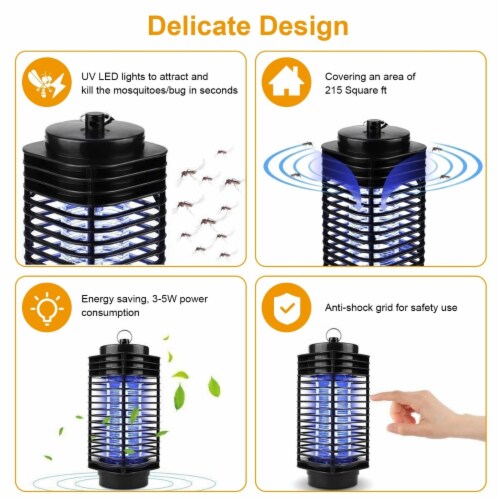 Electric Bug Zapper Uv Light Insect Killer 215 Sq Ft Mosquito Fly Trap 3 5W Yes King Soopers