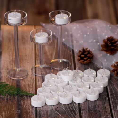 AGPtEK 24pcs Timer LED Tealight Candles Battery Operated Flameless Warm White 340Gram QFC