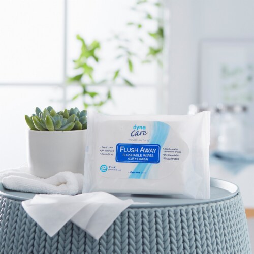 Flush Away Junior Adult Wipe or Washcloth 5 x 8 1324, 1 Pack 42 Wipes Perspective: right