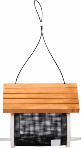 Stokes Select Cute Cling Wood Bird Feeder - White/Brown Perspective: right