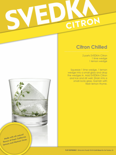 SVEDKA Citron Lemon Lime Flavored Vodka Perspective: right