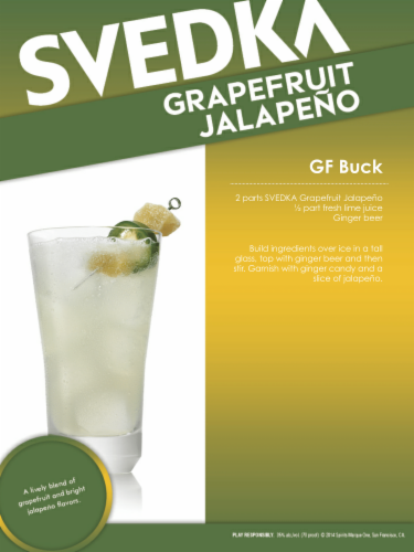 Svedka Grapefruit Jalapeno Vodka Perspective: right