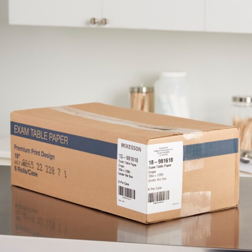 McKesson Table Paper Under the Sea Crepe 18'' W x 125' L Pediatric 6 Rolls Perspective: right