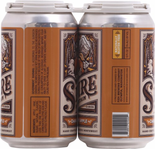 Spire Mountain Hard Dark & Dry Cider Perspective: right
