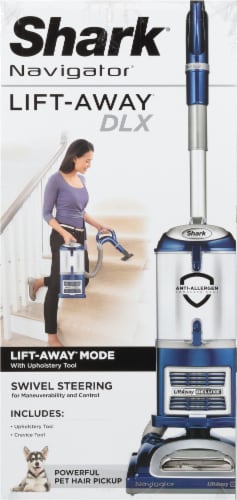 Shark® Navigator Lift-Away Deluxe Upright Vacuum - Blue/Gray Perspective: right