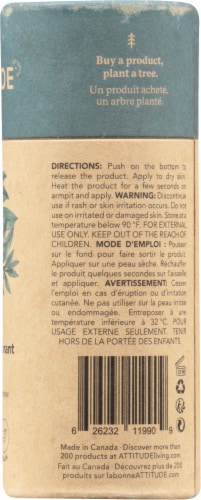 Attitude Natural CareSuper Leaves Unscented Deodorant Perspective: right