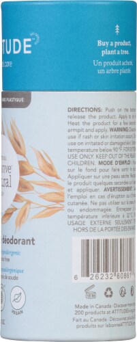 Attitude® Oatmeal Sensitive Baking Soda Free Deodorant Perspective: right