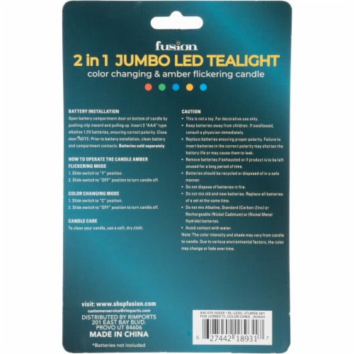 Sterno Home Flameless LED Color-Changing Jumbo Tea Light Candle Perspective: right