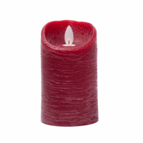 Sterno Home Expressions Flameless Wax Rustic Pillar Candle - Red Perspective: right