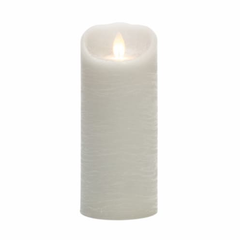 Sterno Home Expressions Flameless Wax Rustic Pillar Candle - Grey Perspective: right