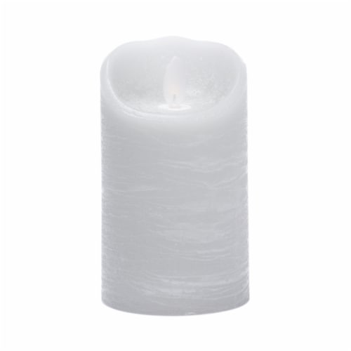 Sterno Home Expressions Flameless Wax Rustic Pillar Candle - Grey Perspective: right