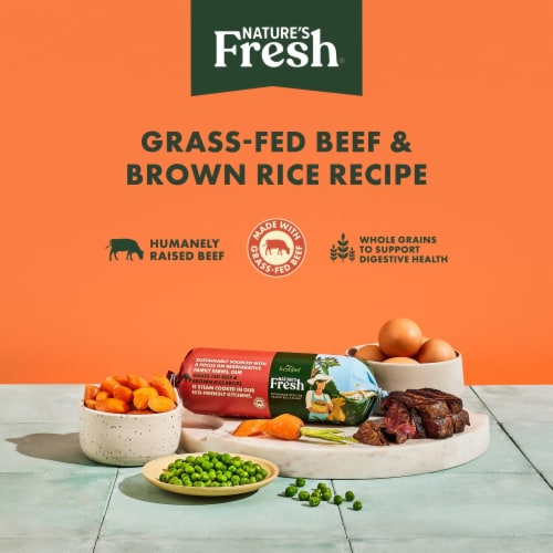 Freshpet Healthy & Natural Dog Food, Fresh Grass-Fed Beef & Brown Rice Recipe Roll Perspective: right