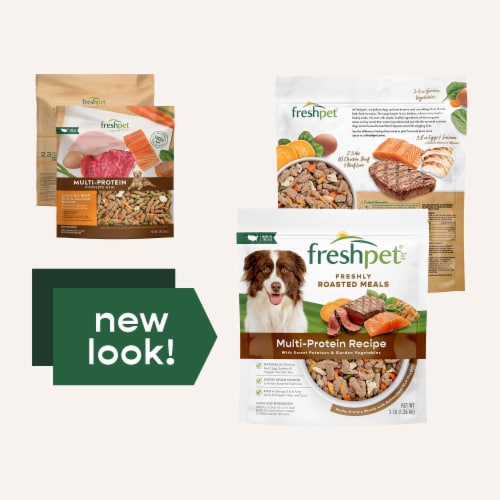 Freshpet Select Multi-Protein Chicken Beef Egg & Salmon Recipe Dog Food Perspective: right