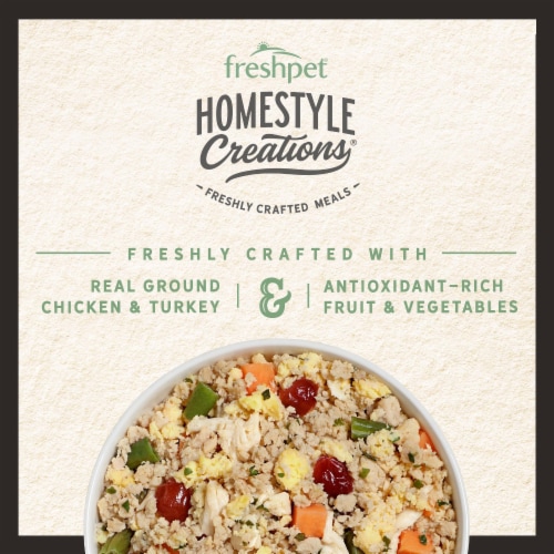 Freshpet Homestyle Creations Chicken & Turkey with Veggies Fresh Dog Food, 2lb Perspective: right