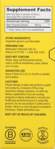 Beekeeper's Naturals Propolis Immune Support Throat Spray Perspective: right