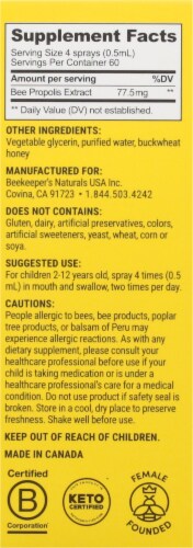 Beekeeper's Naturals Kid's Propolis Throat Spray Perspective: right