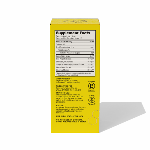 Beekeeper’s Naturals Propolis Cough Syrup Perspective: right
