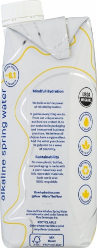 Flow Organic Lemon + Ginger Flavored Alkaline Spring Water Perspective: right