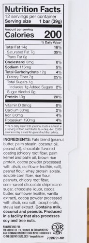 Love Good Fats Peanut Butter Chocolate Keto Protein Energy Bars Perspective: right