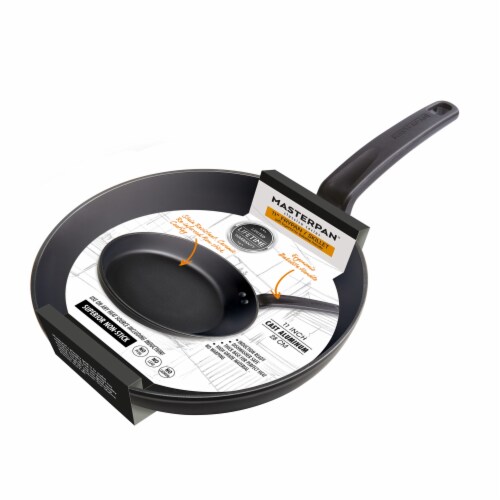 MasterPan Non-Stick 3 Section Meal Skillet, 11, Black