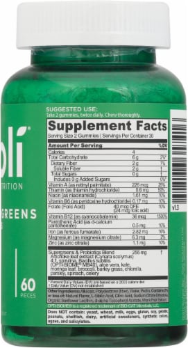 Goli Nutrition Fruit Blend Super Greens Gummies Perspective: right
