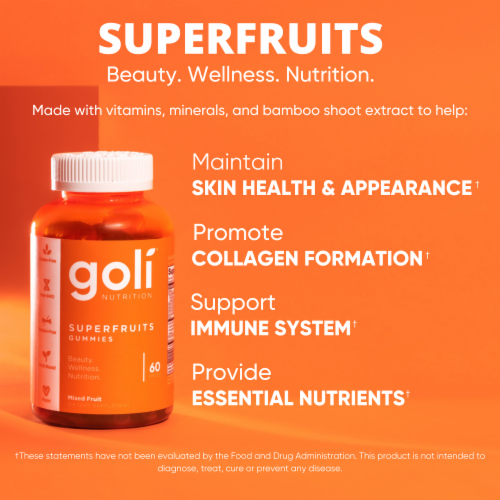 Goli® Nutrition Mixed Fruit Superfruits Gummies Perspective: right