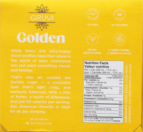 Gruvi® Non-Alcoholic Golden Lager Pack Perspective: right