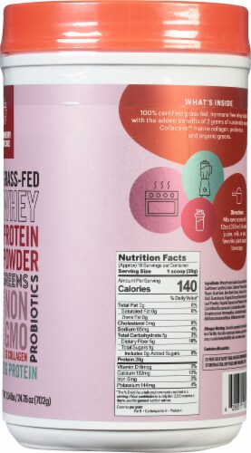 Natreve Strawberry Shortcake Grass-Fed Whey Protein Powder Perspective: right