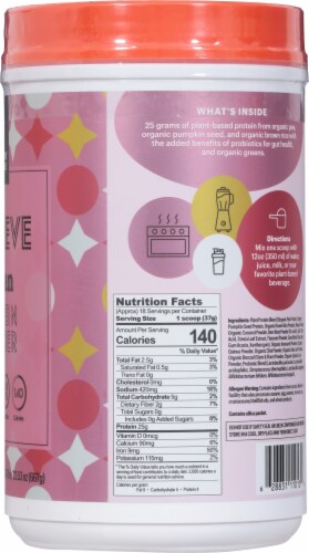 Natreve Strawberry Shortcake Vegan Plant-Based Protein Powder Perspective: right