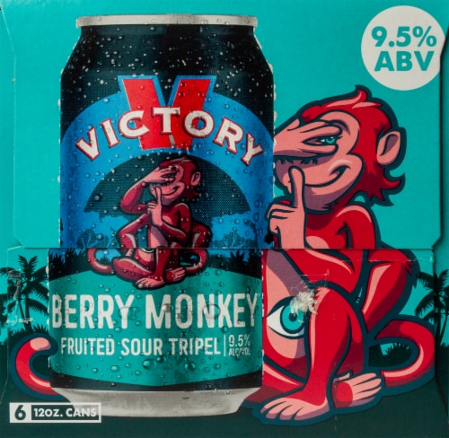 Victory Berry Monkey Fruited Sour Tripel Beer Perspective: right